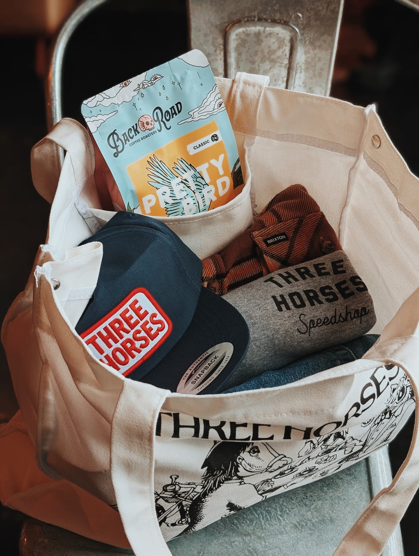 Three Horses Canvas Tote Bag – 16oz Heavyweight