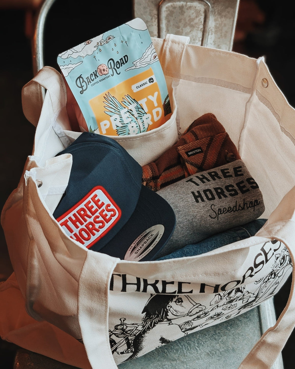 Three Horses Canvas Tote Bag – 16oz Heavyweight