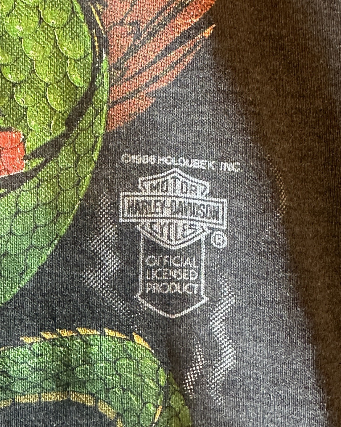 Close-up of the 1988 licensed print detail