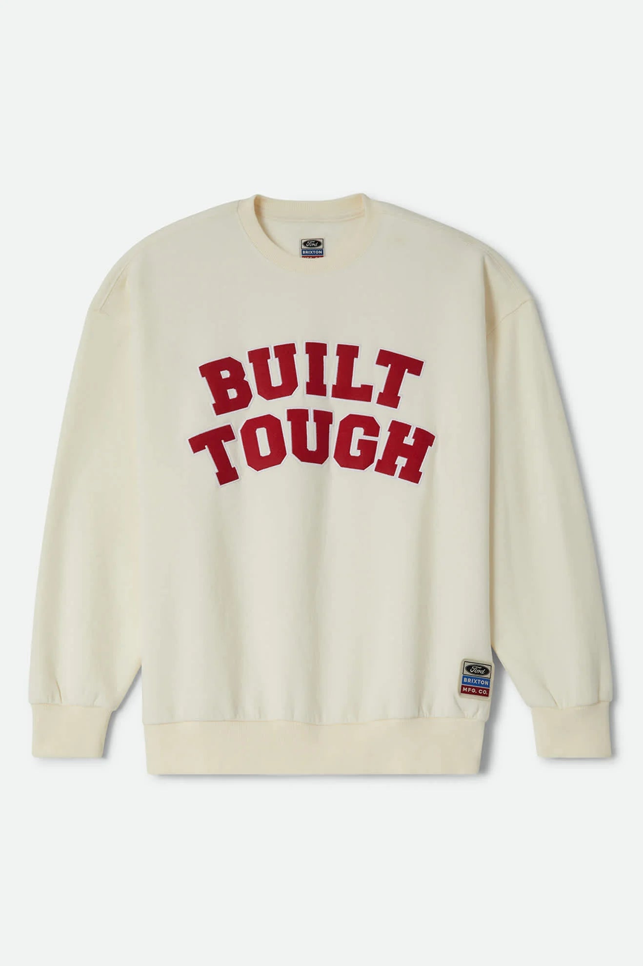Brixton x Ford Built Tough Crew Fleece – Wimbledon White