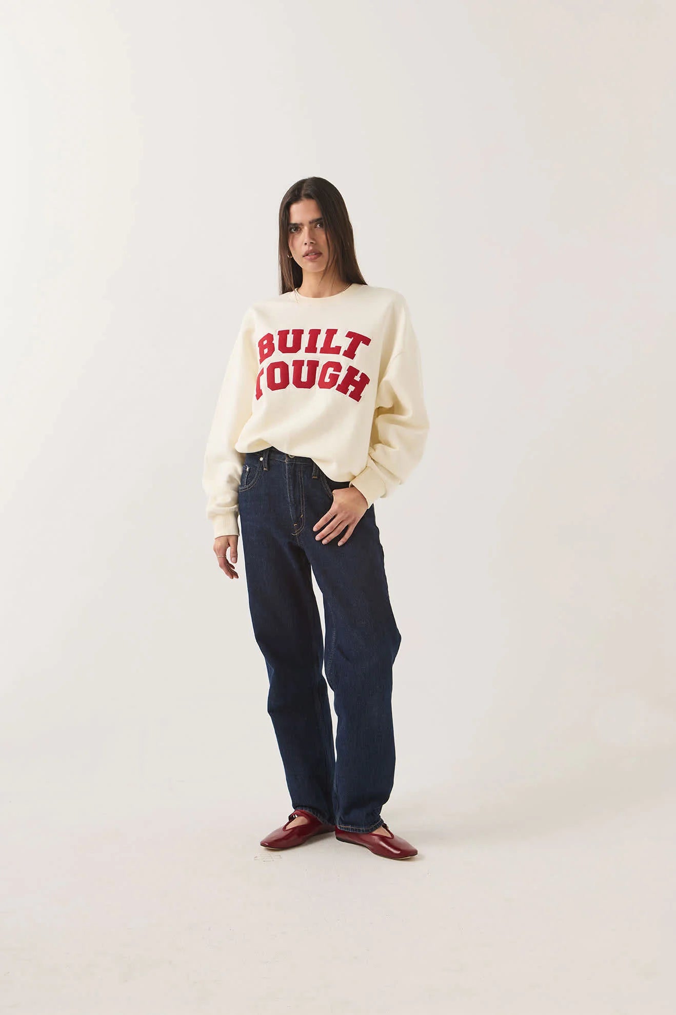 Brixton x Ford Built Tough Crew Fleece – Wimbledon White