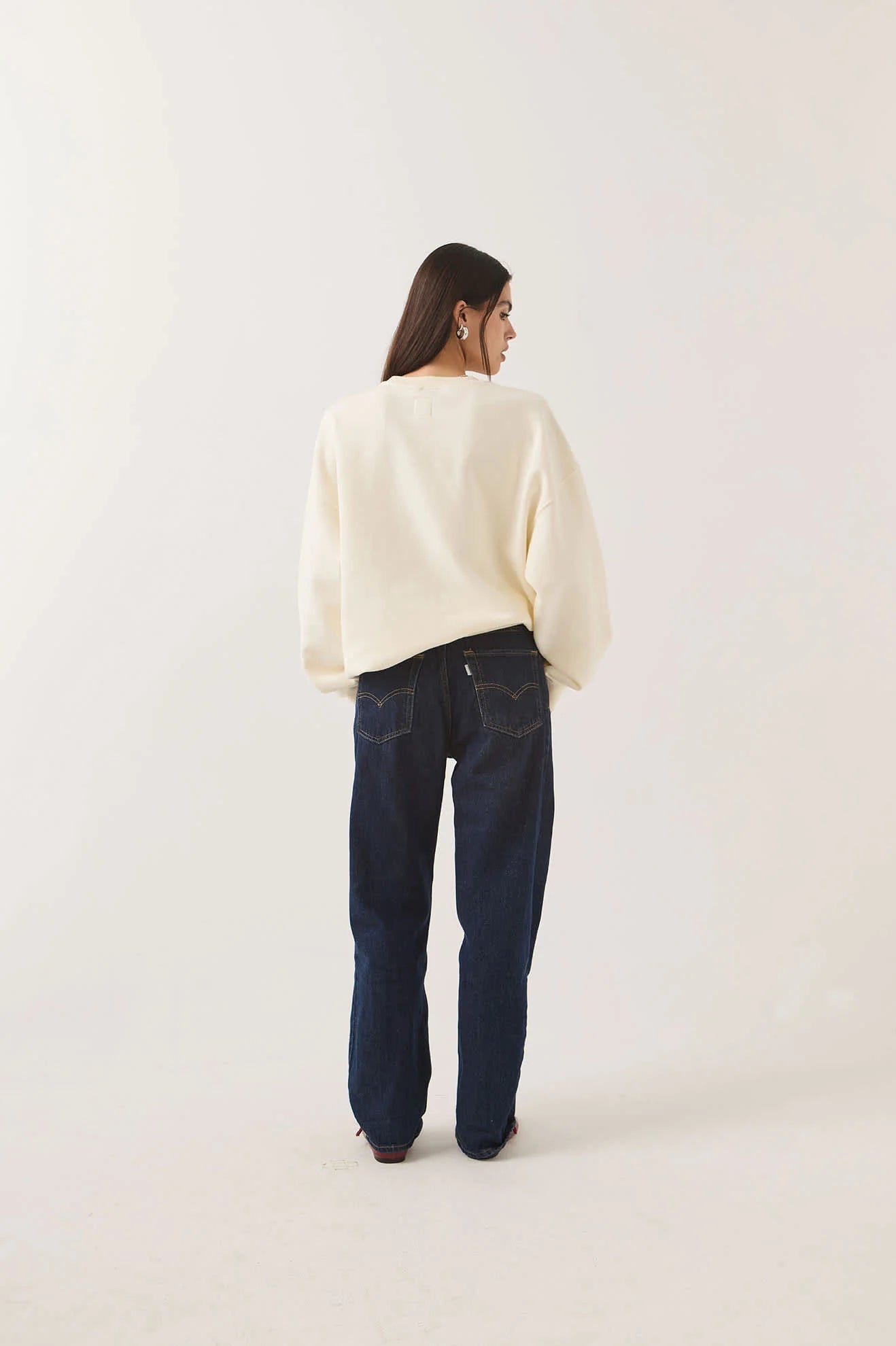 Brixton x Ford Built Tough Crew Fleece – Wimbledon White