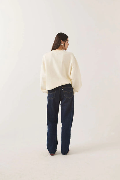 Brixton x Ford Built Tough Crew Fleece – Wimbledon White