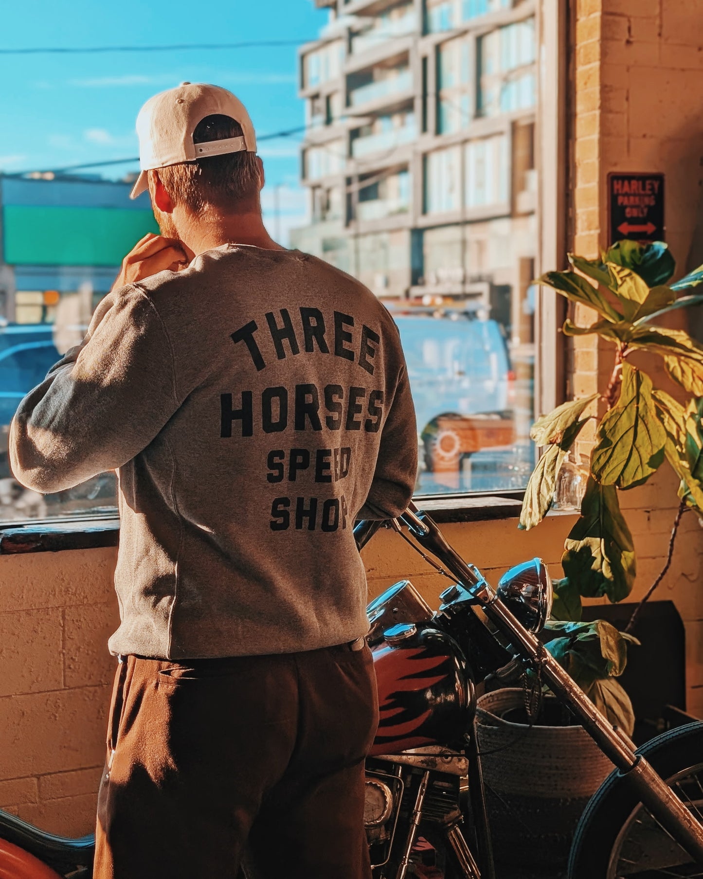 Three Horses Speed Shop Crewneck
