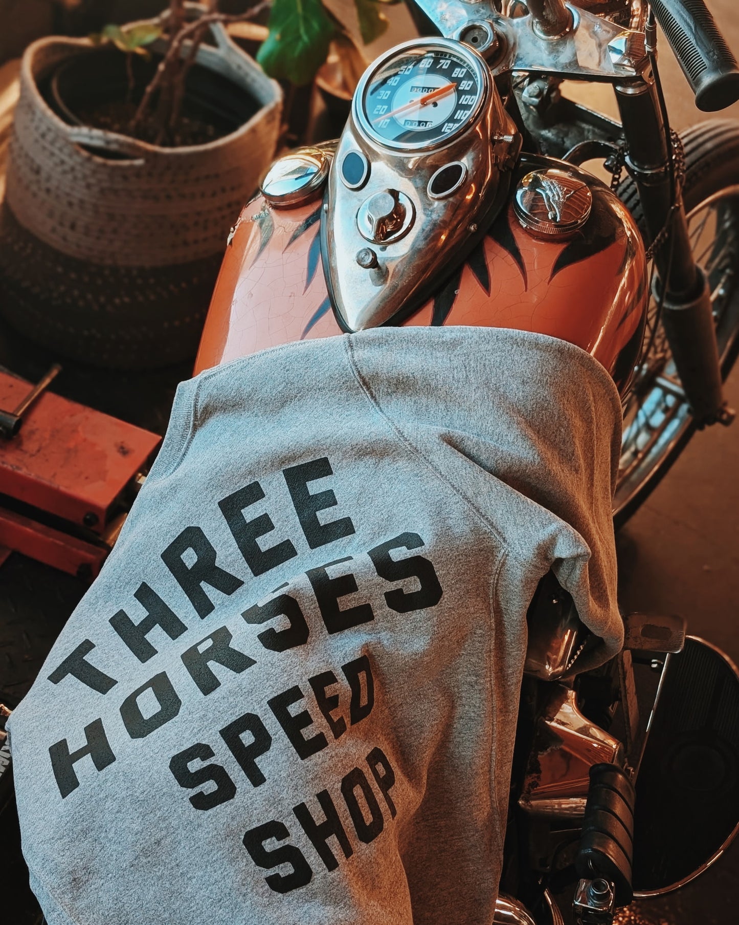 Three Horses Speed Shop Crewneck