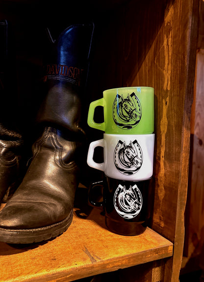Three Horses Glass Mugs