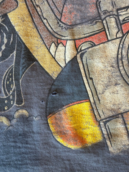 Close-up of holes near the front graphic