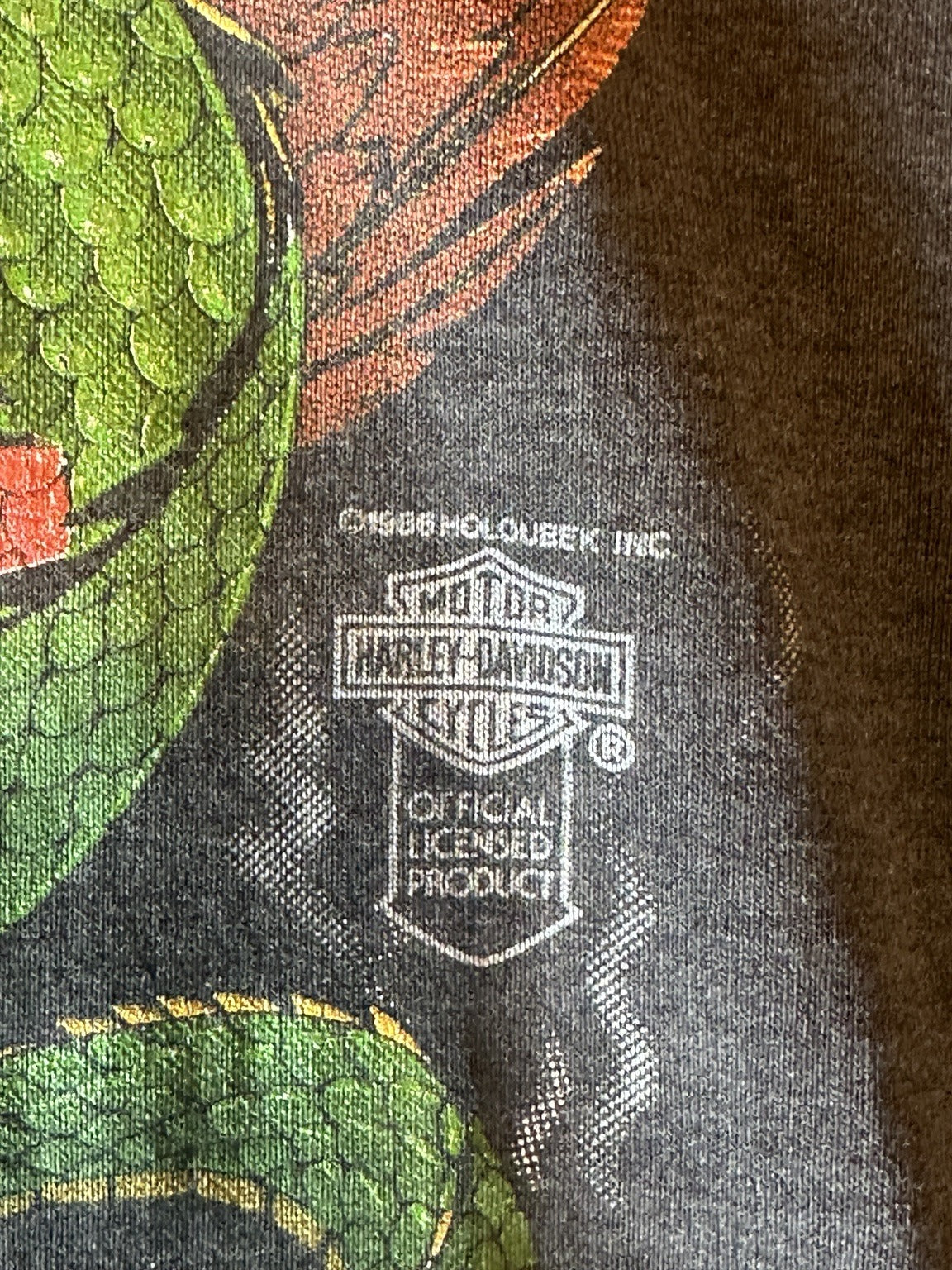 Close-up of the 1988 licensed print detail