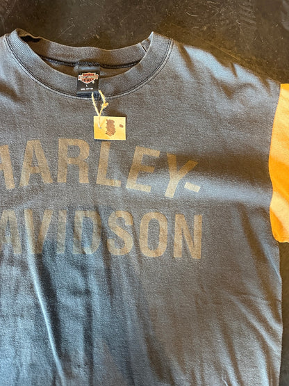 Close-up of faded front logo