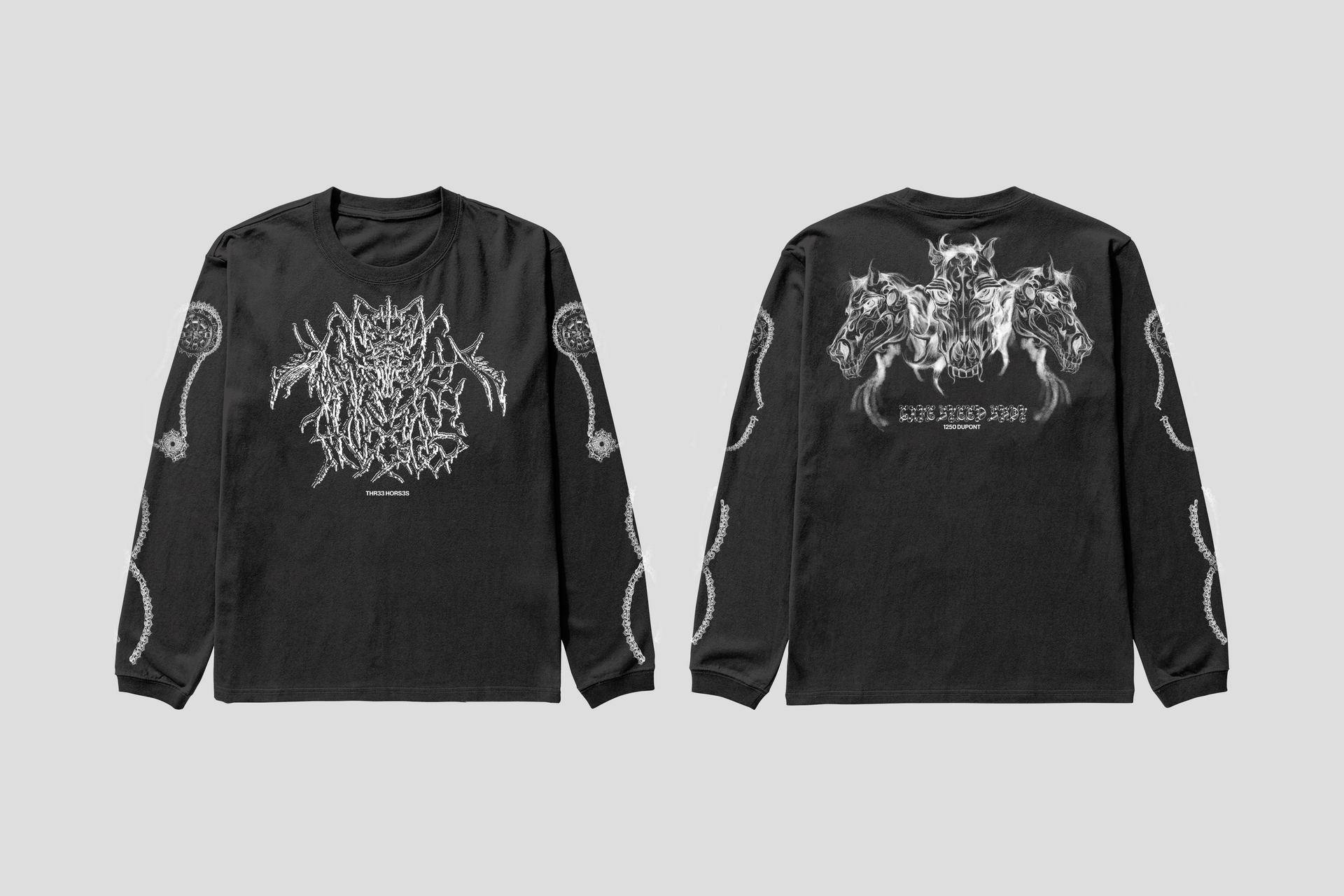 BLACK METAL Three Horses Long Sleeve – THREE HORSES Cafe Speed Shop