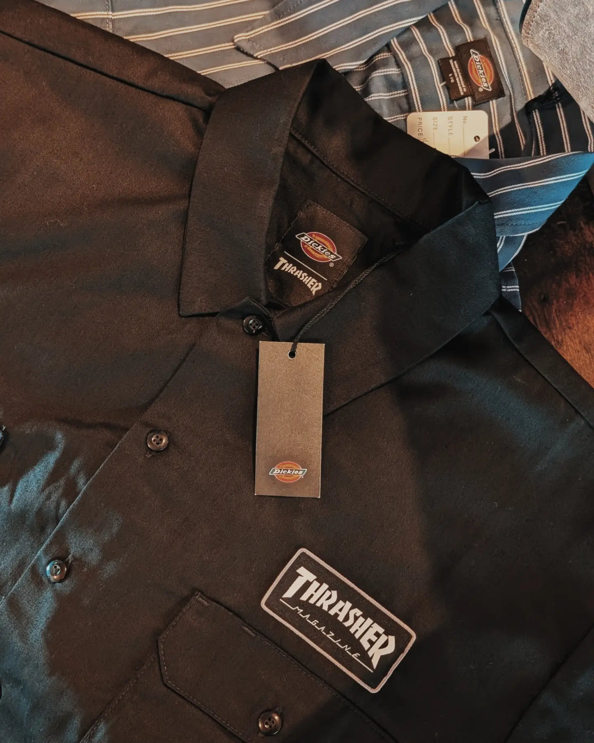 DICKIES X THRASHER WORK SHIRT (BLACK)