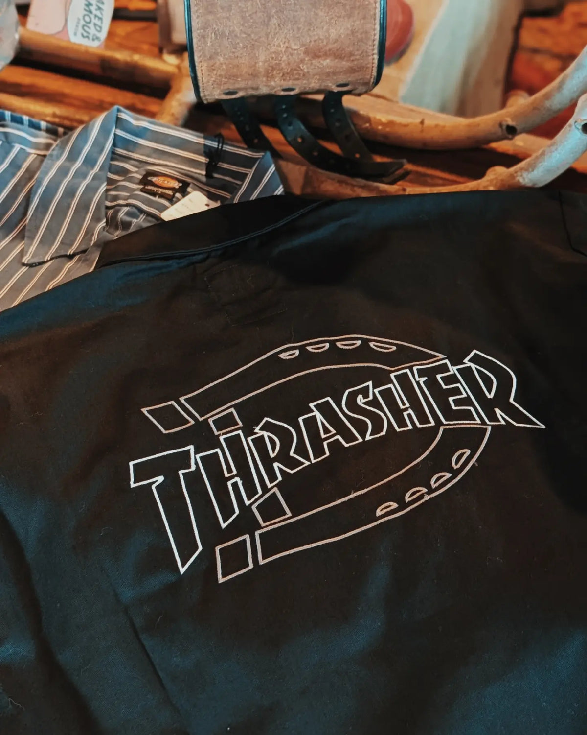 DICKIES X THRASHER WORK SHIRT (BLACK)