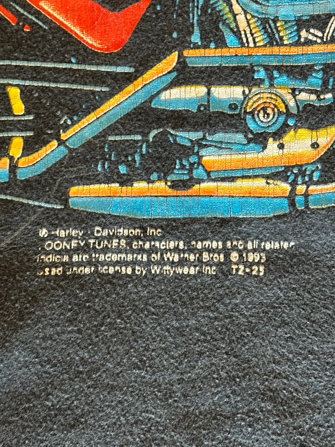 Vintage shirt copyright and print detail