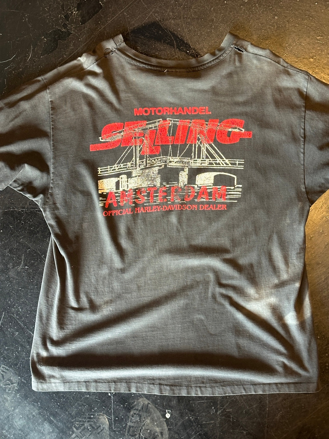 Vintage black Harley-Davidson Amsterdam dealer T-shirt back